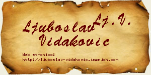 Ljuboslav Vidaković vizit kartica